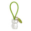 Bagutta Portachiavi Silver Plated Gatto con Asola in Silicone Verde 8 cm