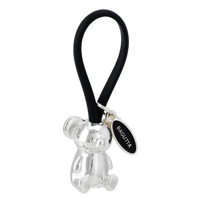 Bagutta Portachiavi Silver Plated Koala con Asola in Silicone Nera 8 cm