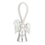 Bagutta Portachiavi Silver Plated Angelo con Ali Arrotondate Asola Bianca e Cuore 8 cm