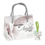 Bagutta Portachiavi Silver Plated Angelo con Ali Arrotondate Asola Bianca e Cuore 8 cm