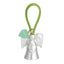 Bagutta Portachiavi Silver Plated Angelo con Ali Arrotondate Asola Verde e Cuore 8 cm