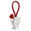 Bagutta Portachiavi Silver Plated Angelo con Ali Spiegate Asola Rossa e Cuore 8 cm