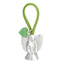 Bagutta Portachiavi Silver Plated Angelo con Ali Spiegate Asola Verde e Cuore 8 cm