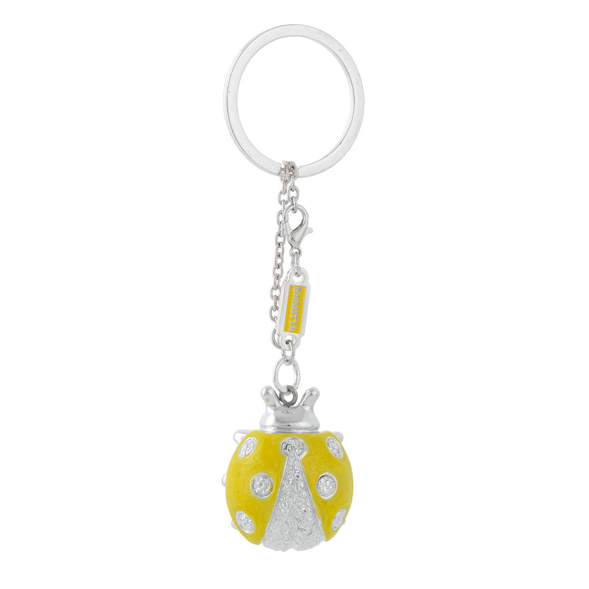 Bagutta Portachiavi Coccinella Silver Plated Gialla con Catenella 13 cm
