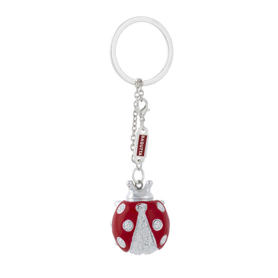 Bagutta Portachiavi Coccinella Silver Plated Rossa con Catenella 13 cm