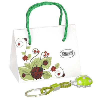 Bagutta Portachiavi Coccinella Silver Plated Rossa con Catenella 13 cm