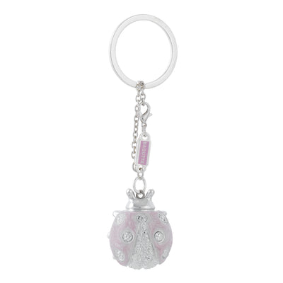 Bagutta Portachiavi Coccinella Silver Plated Rosa con Catenella 13 cm