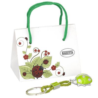 Bagutta Portachiavi Coccinella Silver Plated Rosa con Catenella 13 cm