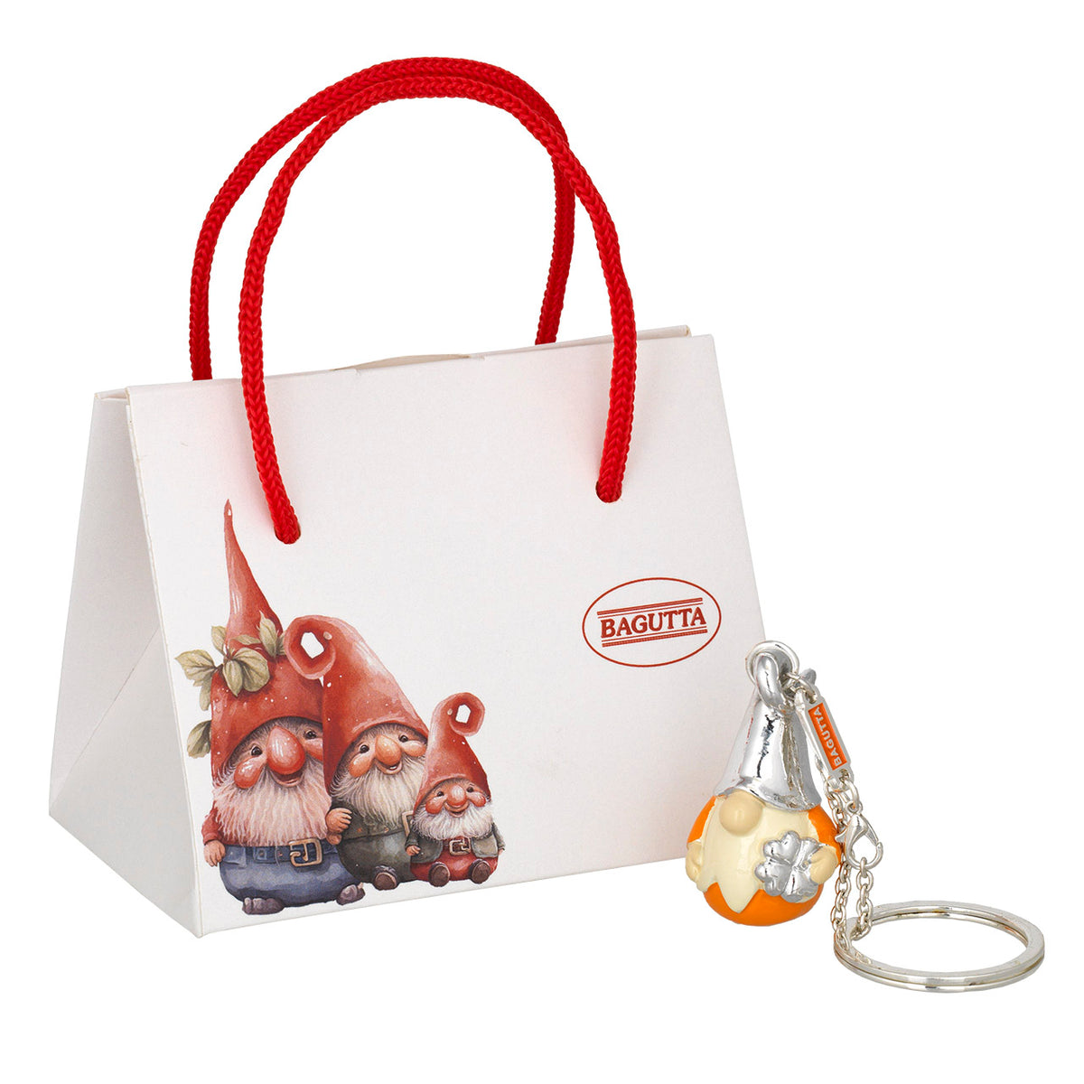 Bagutta Portachiavi Gnomo Silver Plated Azzurro con Catenella 13 cm