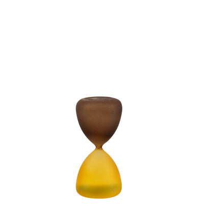 Bagutta Clessidra in Vetro Satinato Giallo e Tortora 15 minuti 7x15 cm