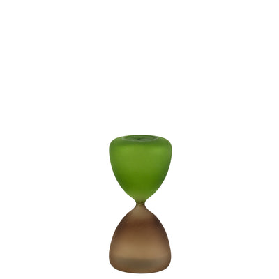 Bagutta Clessidra in Vetro Satinato Verde e Tortora 15 minuti 7x15 cm