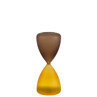 Bagutta Clessidra in Vetro Satinato Giallo e Tortora 30 minuti 8x20 cm