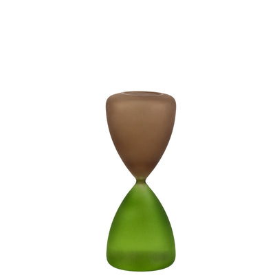 Bagutta Clessidra in Vetro Satinato Verde e Tortora 30 minuti 8x20 cm
