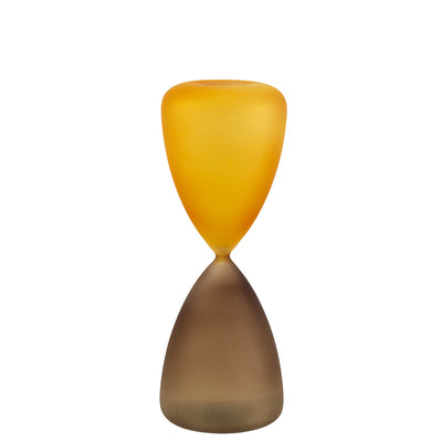 Bagutta Clessidra in Vetro Satinato Giallo e Tortora 45 minuti 9x25 cm