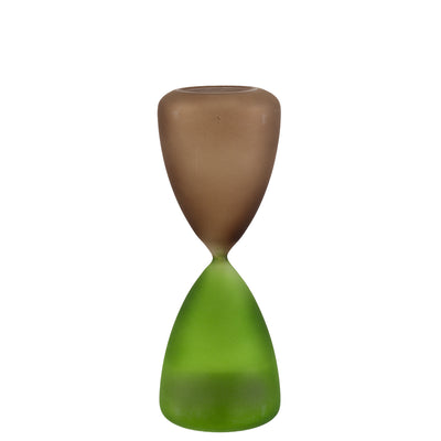 Bagutta Clessidra in Vetro Satinato Verde e Tortora 45 minuti 9x25 cm