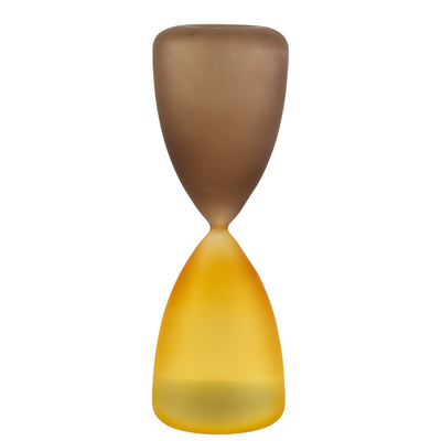 Bagutta Clessidra in Vetro Satinato Giallo e Tortora 60 minuti 10x30 cm