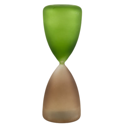 Bagutta Clessidra in Vetro Satinato Verde e Tortora 60 minuti 10x30 cm