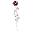 Bagutta Rosa Silver Plated Rossa con Petali Argentati e Astuccio Regalo 39 cm
