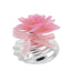 Bagutta Profumatore per Ambienti Sfera Bassa Argentata con Rosa Rosa 8x8 cm