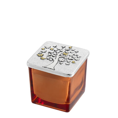Bagutta Candela Profumata Orange Blossom Quadrata Albero Argentato 5x5 cm 50 g