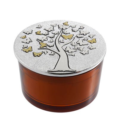 Bagutta Candela Profumata Orange Blossom Tonda Albero Argentato 11x6 cm 200 g