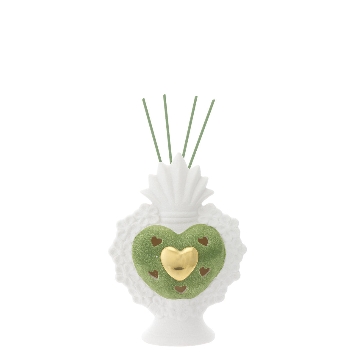Bagutta Sacro Cuore Profumatore per Ambienti LED Bianco e Verde 19 cm Fragranza Inclusa