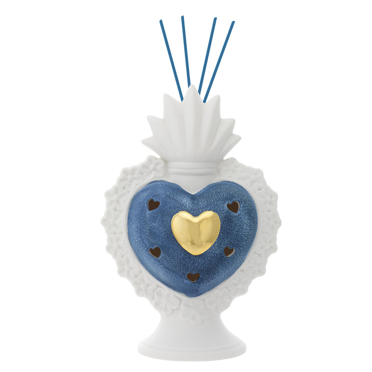 Bagutta Sacro Cuore Profumatore per Ambienti LED Bianco e Blu 23 cm Fragranza Inclusa