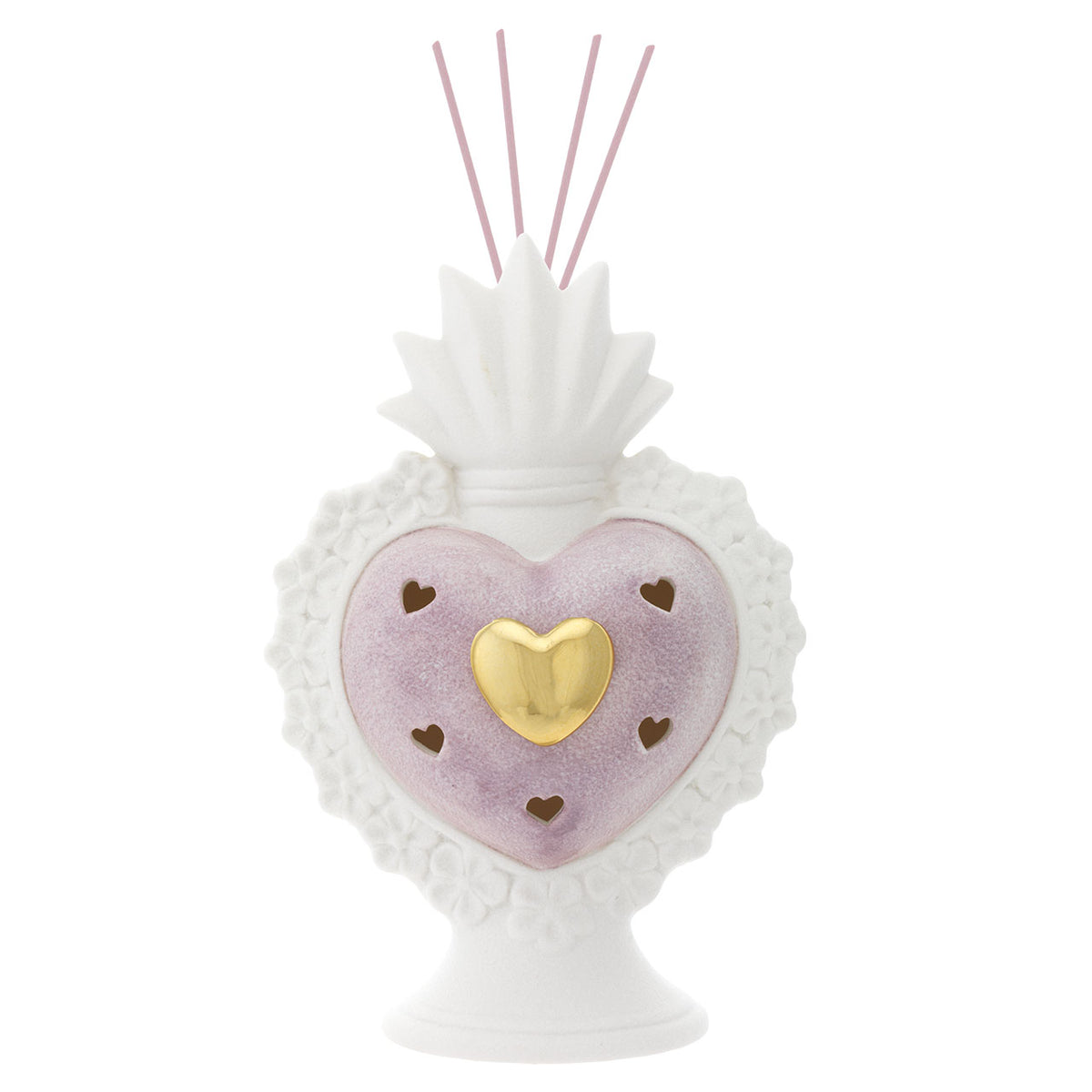 Bagutta Sacro Cuore Profumatore per Ambienti LED Bianco e Rosa 23 cm Fragranza Inclusa
