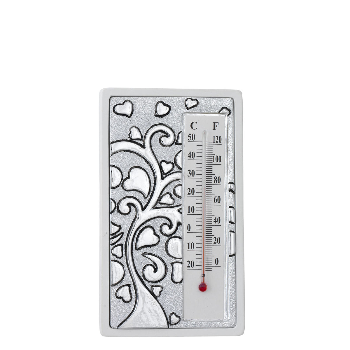 Bagutta Termometro Decorativo da Tavolo Rettangolare Albero con Cuori 7x12,5 cm