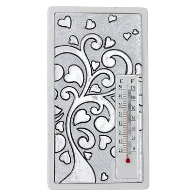 Bagutta Termometro Decorativo da Tavolo Rettangolare Albero con Cuori 10x18 cm