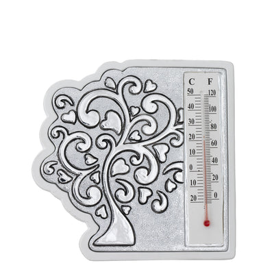 Bagutta Termometro Decorativo da Tavolo Sagomato Albero con Cuori 10,5x10,5 cm