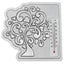 Bagutta Termometro Decorativo da Tavolo Sagomato Albero con Cuori 15x15 cm