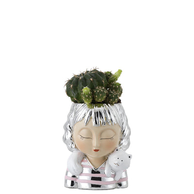 Bagutta Ville Lumière Piantina Naturale Assortita Donna con Gattino 7,5 cm