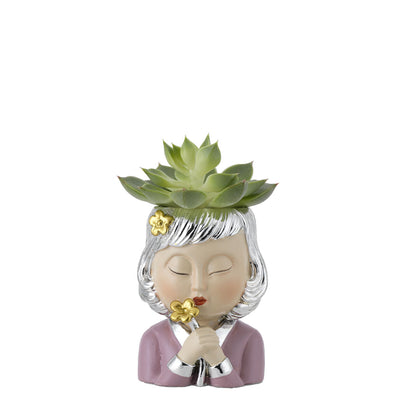 Bagutta Ville Lumière Piantina Naturale Assortita Donna con Fiore 7,5 cm