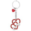 Bagutta Infinity Love Portachiavi Cuori Intrecciati Verticali 11 cm