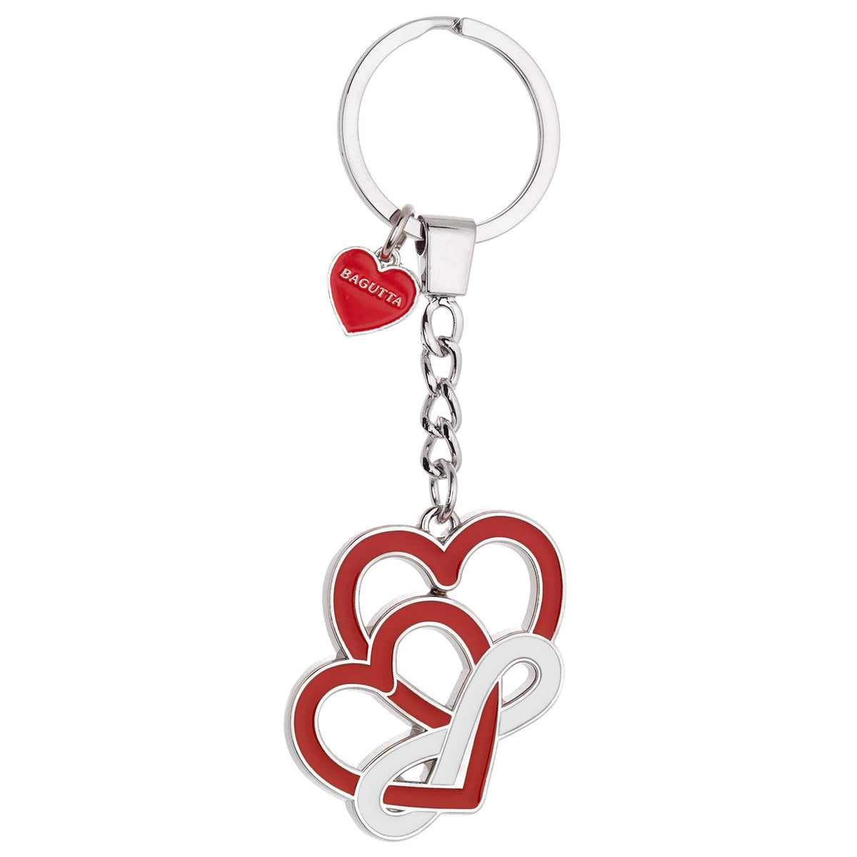 Bagutta Infinity Love Portachiavi Cuori Intrecciati Verticali 11 cm