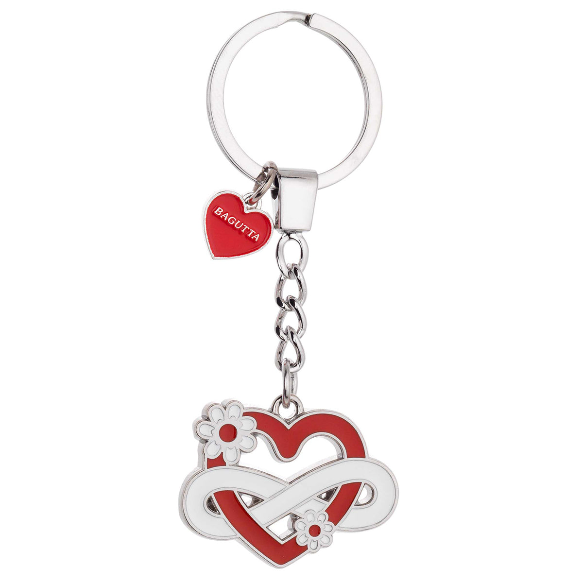 Bagutta Infinity Love Portachiavi Cuore con Margherite Laterali 11 cm