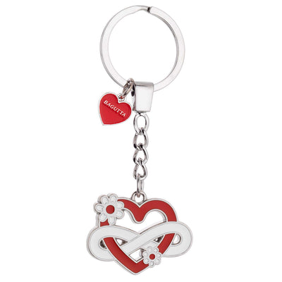 Bagutta Infinity Love Portachiavi Cuore con Margherite Laterali 11 cm