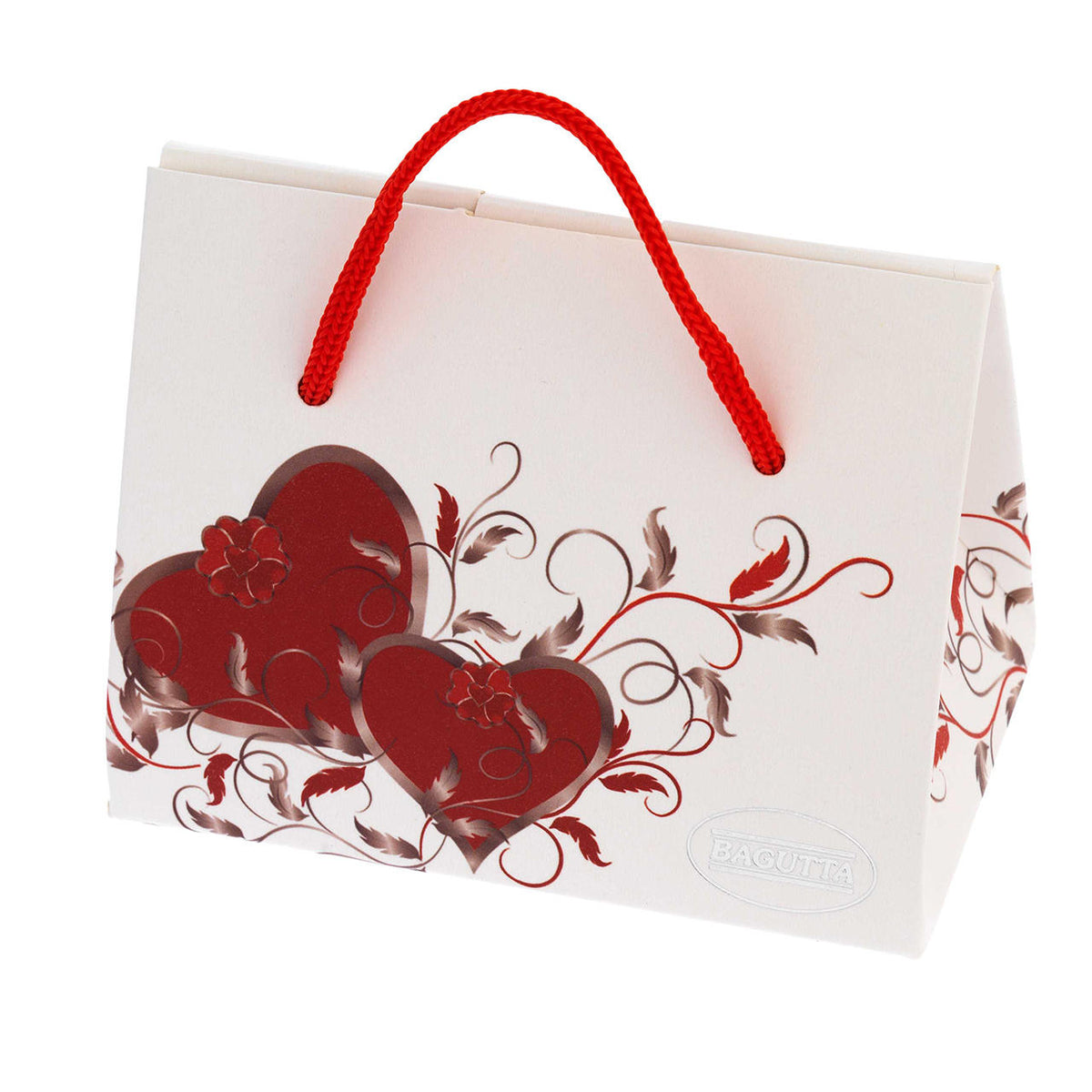 Bagutta Portachiavi Cuore Classico Bianco con Pendente Tondo 8,5 cm