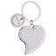 Bagutta Portachiavi Cuore Asimmetrico Bianco con Pendente Tondo 8,5 cm