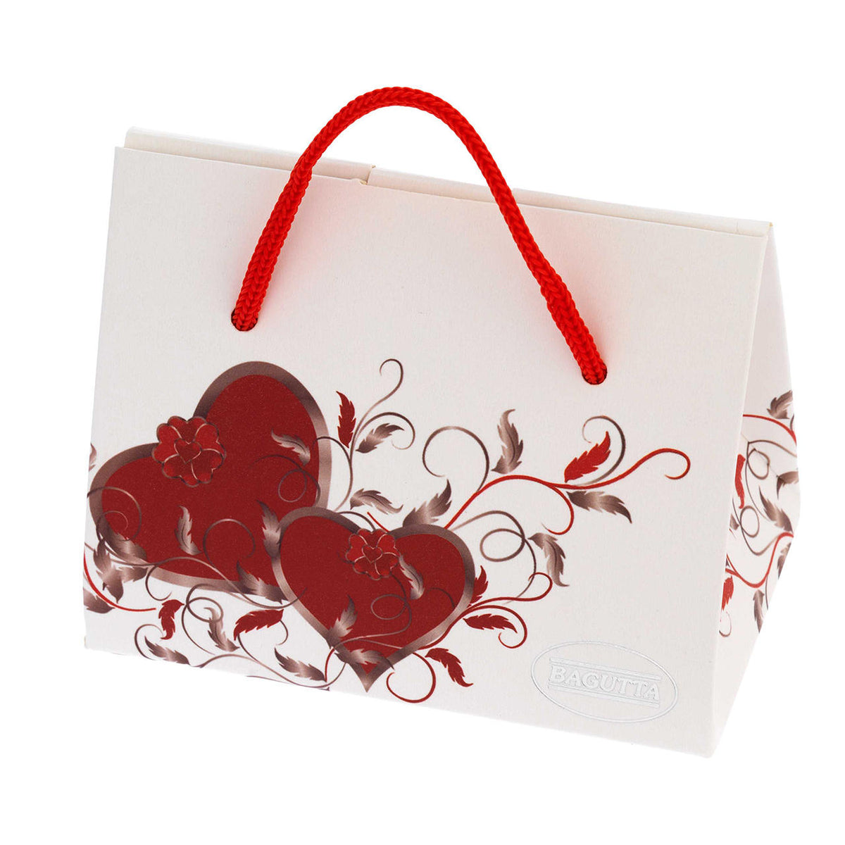 Bagutta Portachiavi Cuore Asimmetrico Rosso con Pendente Tondo 8,5 cm
