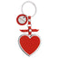 Bagutta Portachiavi Cuore Classico Rosso con Fiocco e Pendente Tondo 11 cm