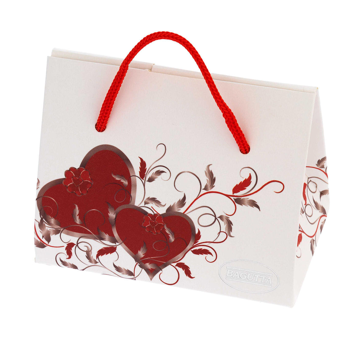 Bagutta Portachiavi Cuore Asimmetrico Rosa con Fiocco e Pendente Tondo 11 cm