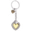 Bagutta Portachiavi in Metallo Sacro Cuore Classico con Cornice di Margherite Oro 11 cm
