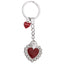 Bagutta Portachiavi in Metallo Sacro Cuore Classico con Cornice di Margherite Rosso 11 cm