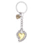 Bagutta Portachiavi in Metallo Sacro Cuore Asimmetrico con Cornice Intrecciata Oro 11 cm