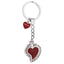 Bagutta Portachiavi in Metallo Sacro Cuore Asimmetrico con Cornice Intrecciata Rosso 11 cm