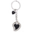 Bagutta Portachiavi in Metallo Sacro Cuore Asimmetrico con Cornice di Margherite Nero 11 cm