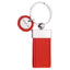 Bagutta Portachiavi ad Anello con Fettuccia Testurizzata Rossa e Logo Tondo 9 cm