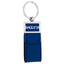 Bagutta Portachiavi ad Anello con Fettuccia Testurizzata Blu e Logo Traforato 11 cm